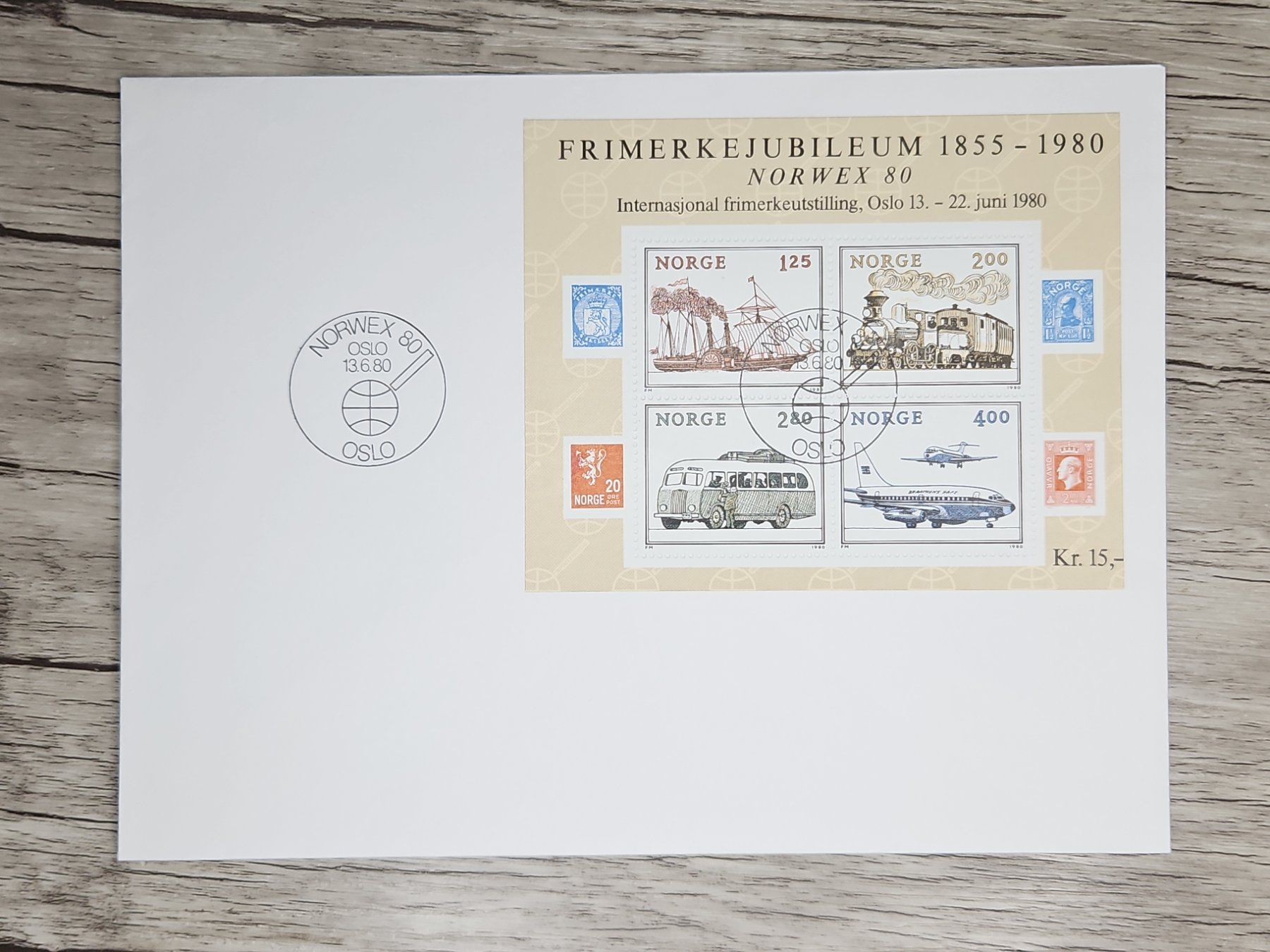 Tutti i francobolli: CL05 Enveloppe + Timbre Norvege 1980 – Usato da Cousset venduto da Patrick_Collections