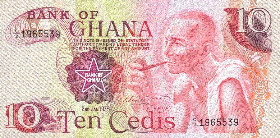 Banconote: Ghana 10 Cedi 1978 P-16f UNC – Nuovo (secondo la descrizione) da Schliern b. Köniz venduto da pizzitaxi