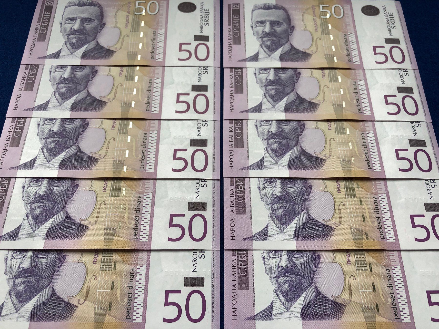 Banconote: Serbien 2005 - 10 x 50 Dinara UNC – Nuovo e nell'imballaggio originale da Pfäffikon SZ venduto da Sieben77 5