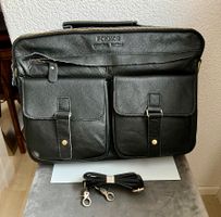 Fonmor Leder-Aktentasche Schwarz – Business Laptopbag 💻