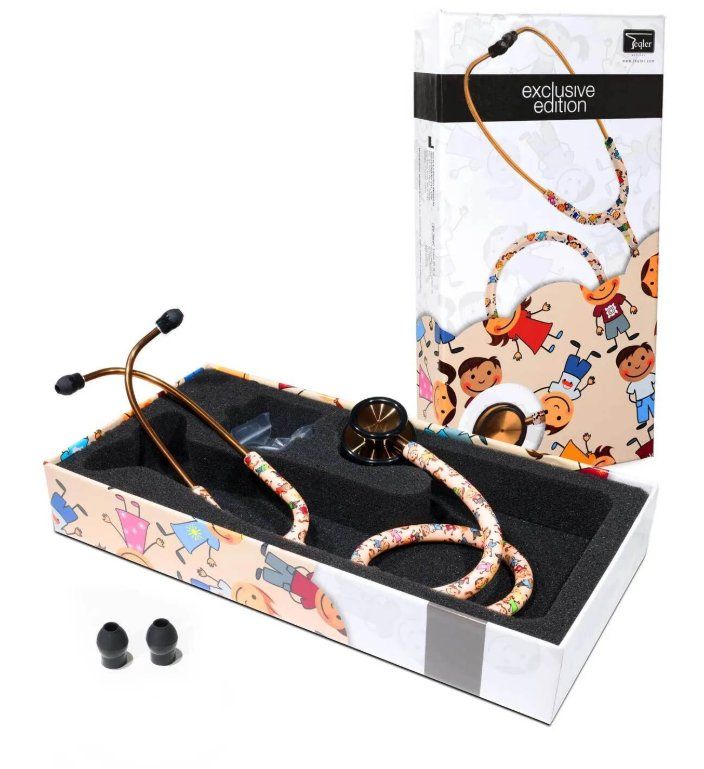 Attrezzature mediche: Doppelkopf-Stethoskop "exclusive edition" KIDS – Nuovo e nell'imballaggio originale da Schaffhausen venduto da Praxis-Nova 1