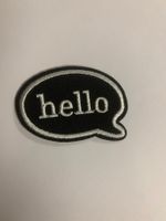 Hallo Bügelbild, Badge, Aufngäher