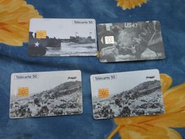 4er Set Télécarte 50 France Telecom 2 ter.Weltkrieg Rarität!