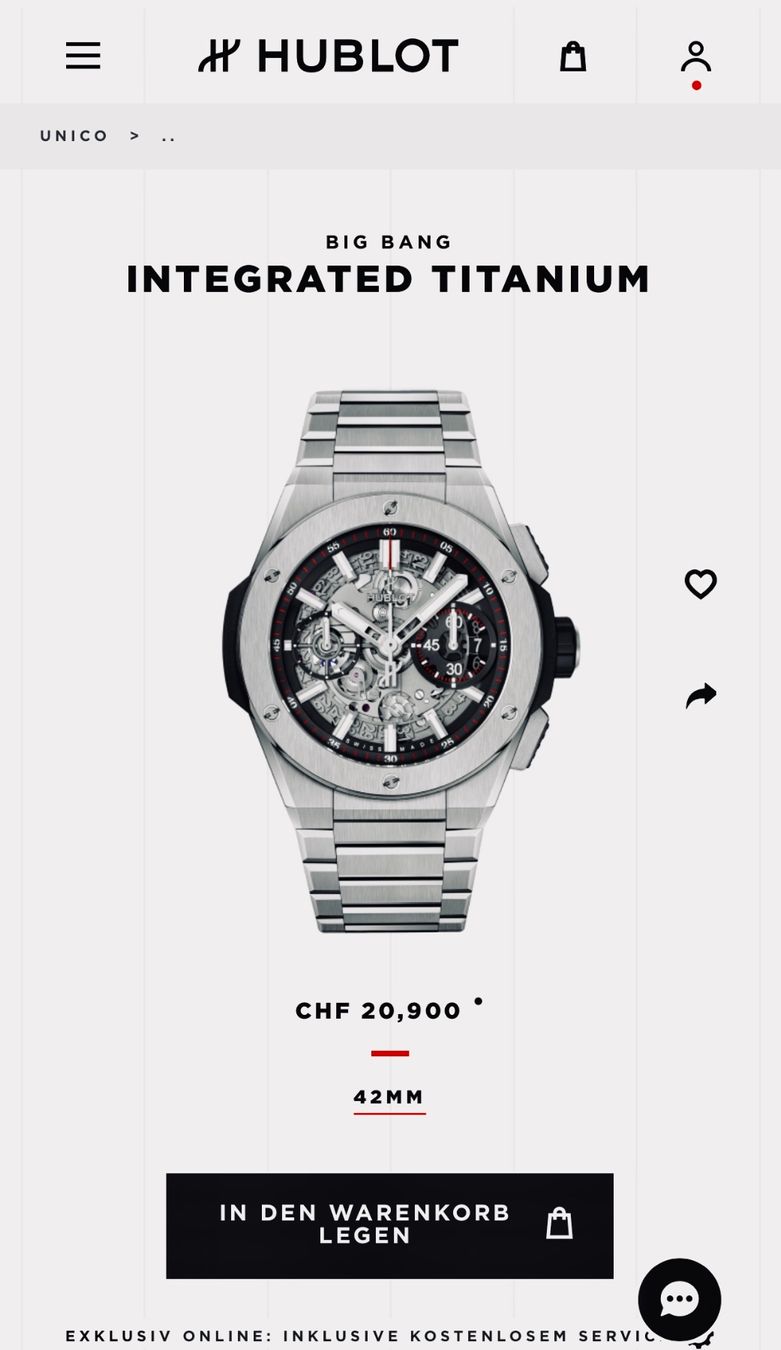 Hublot Orologi: Hublot Big Bang Integral Titanium – Usato da Hagendorn venduto da hpw2207