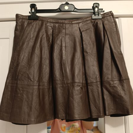 Damen Lederrock braun Grösse 38