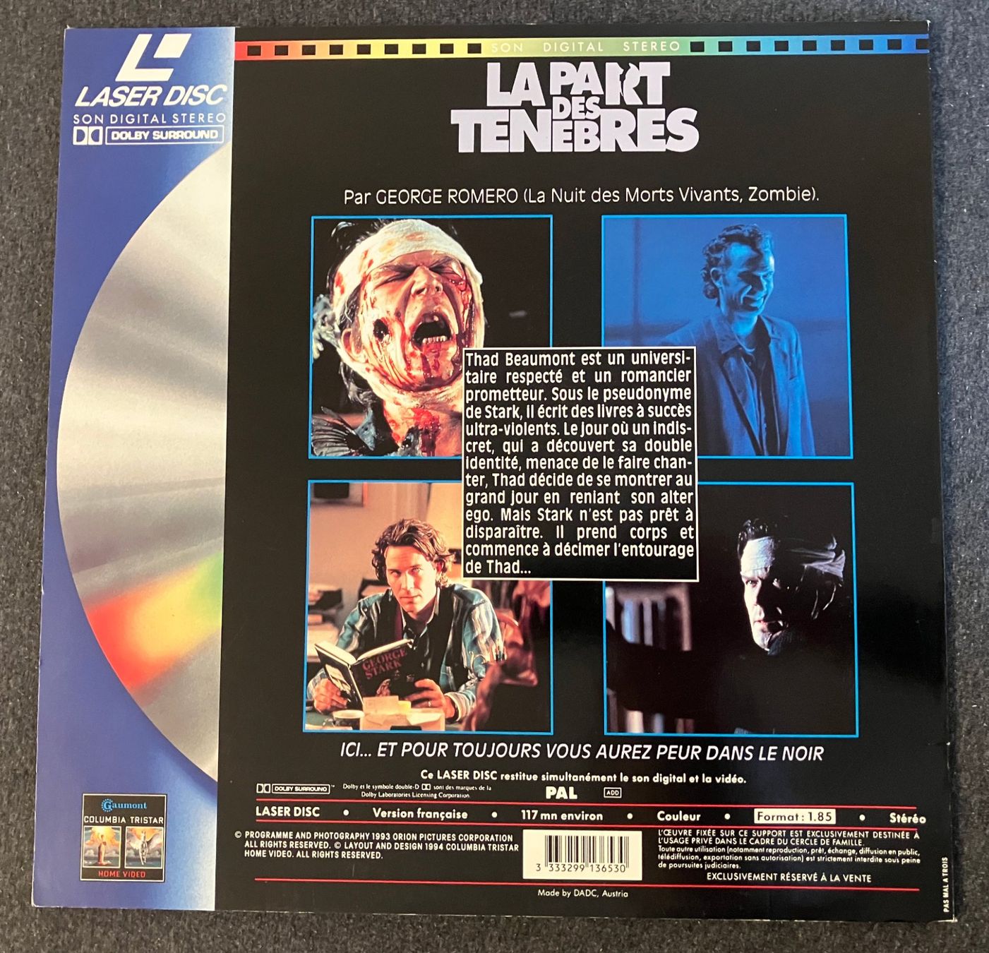 Alle DVDs: Laserdisc - la part des tenebres - The Dark Half – Gebraucht aus Stans von canberra04 2