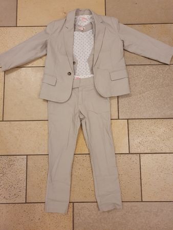 Anzug für Jungen beige Grösse 98 drei-teilig