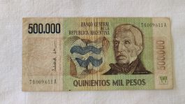 Argentinien 500.000 Pesos 80er Jahre, Sammler Banknote (WA3)