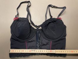 Black Lace Bustier Top with Straps S