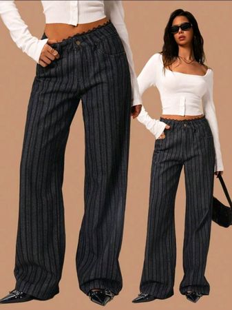 Forever 21 Nadelstreifen-Hose - 30 - Retro-Look 👖
