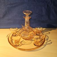 Likör-Set, Karaffe mit 6 Gläsern, Vintage Look!