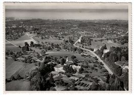 St. Gallen, Flugaufnahme Klinik Oberwaid, gelaufen 1954