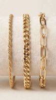 Set 3 bracciali catena color oro metallo nuovo stato