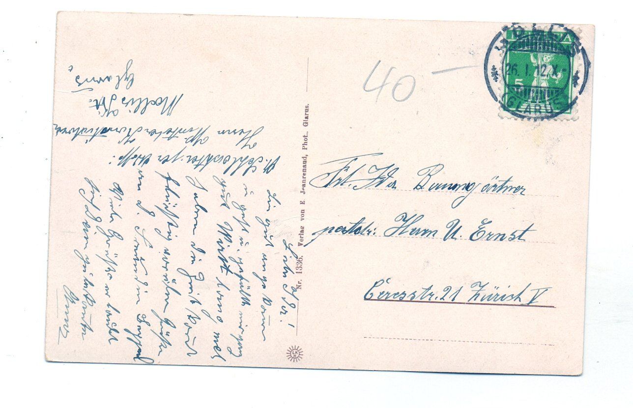 Cartoline postali: Näfels -Mollis mit dem Bahnhof und der Eisenbahn. – Usato da Tagelswangen venduto da Miski 1