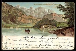AK Wallensee, Ansicht des Sees mit den 7 Churfürsten, Berg m