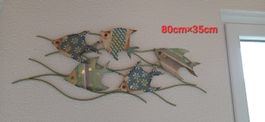 déco murale poisson avec miroir manifque 3 pce.ensemble (3D)