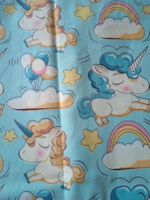 Kinderstoff mit Einhorn Hellblau (Baumwolle)