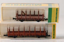 Rungenwagen Trix Spur N mit OVP , 2 Stk eine Runge fehlt