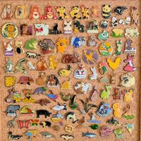 über 100  Pins Tiere mit Pinwand