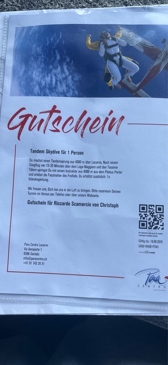 Bons: Para centro Locarno – Neuf avec emballage d'origine à Aurigeno par RICCARDO013