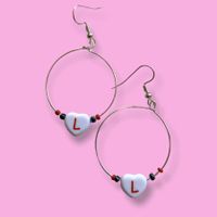 "L <3" earrings