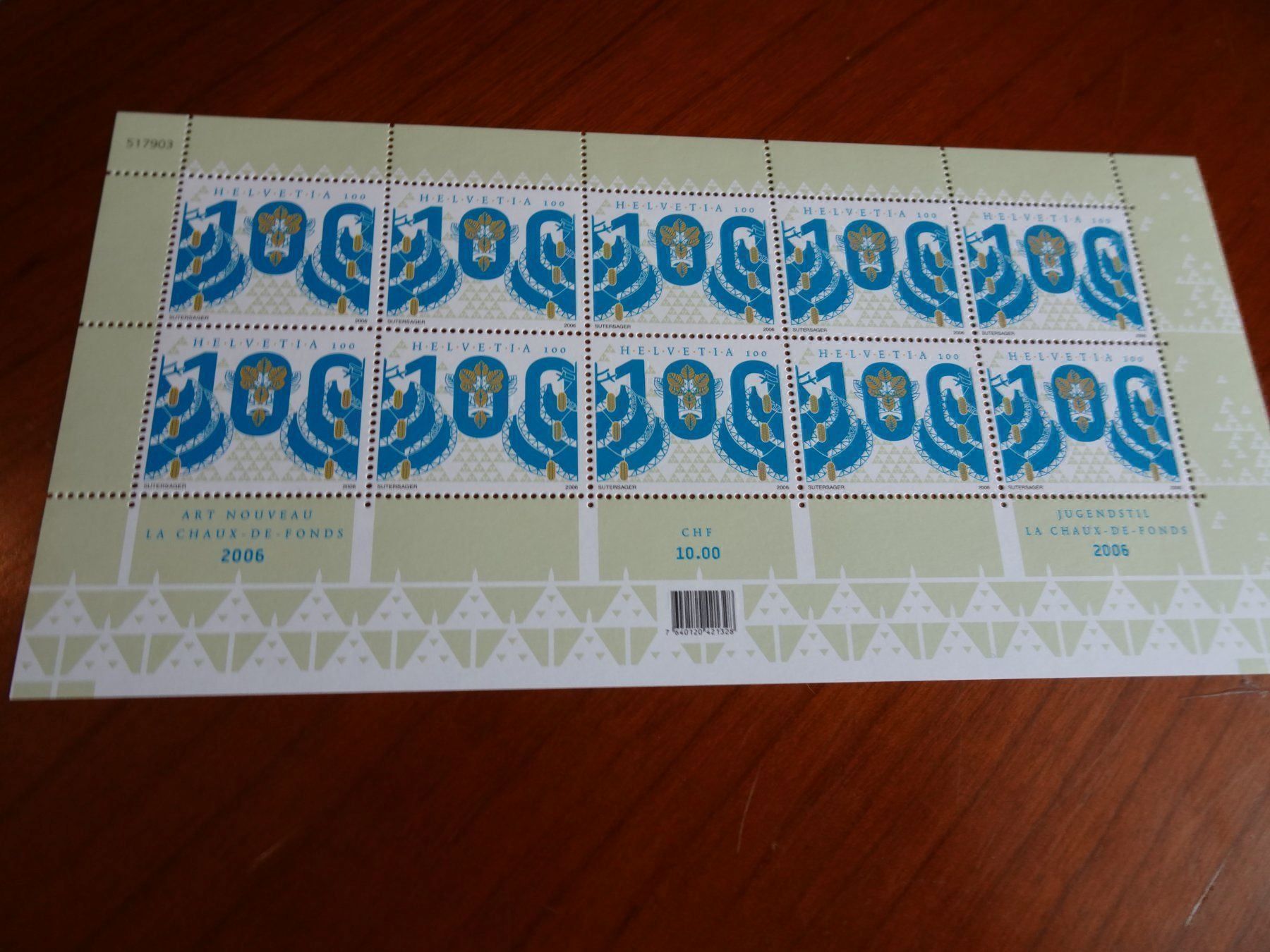 Tutti i francobolli: 2006 KLEINBOGEN POSTFRISCH; JUGENDSTIL – Nuovo (secondo la descrizione) da Eschenbach SG venduto da eDaisy 1