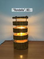 Lampada artigianale in legno di castagno