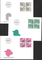 3 FDC 782 - 784 Serie Viererblöcke ET Bern 1989 - 1990