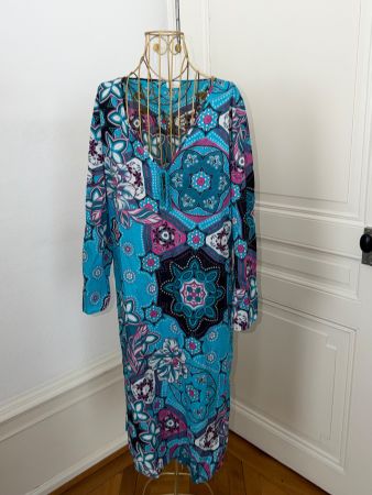 Sommerkleid von La Perla Gr. 42 Türkis, Floral, Top!
