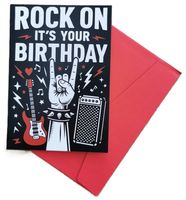 Geburtstagskarte ROCK ON, mit Umschlag  (neu, OVP)
