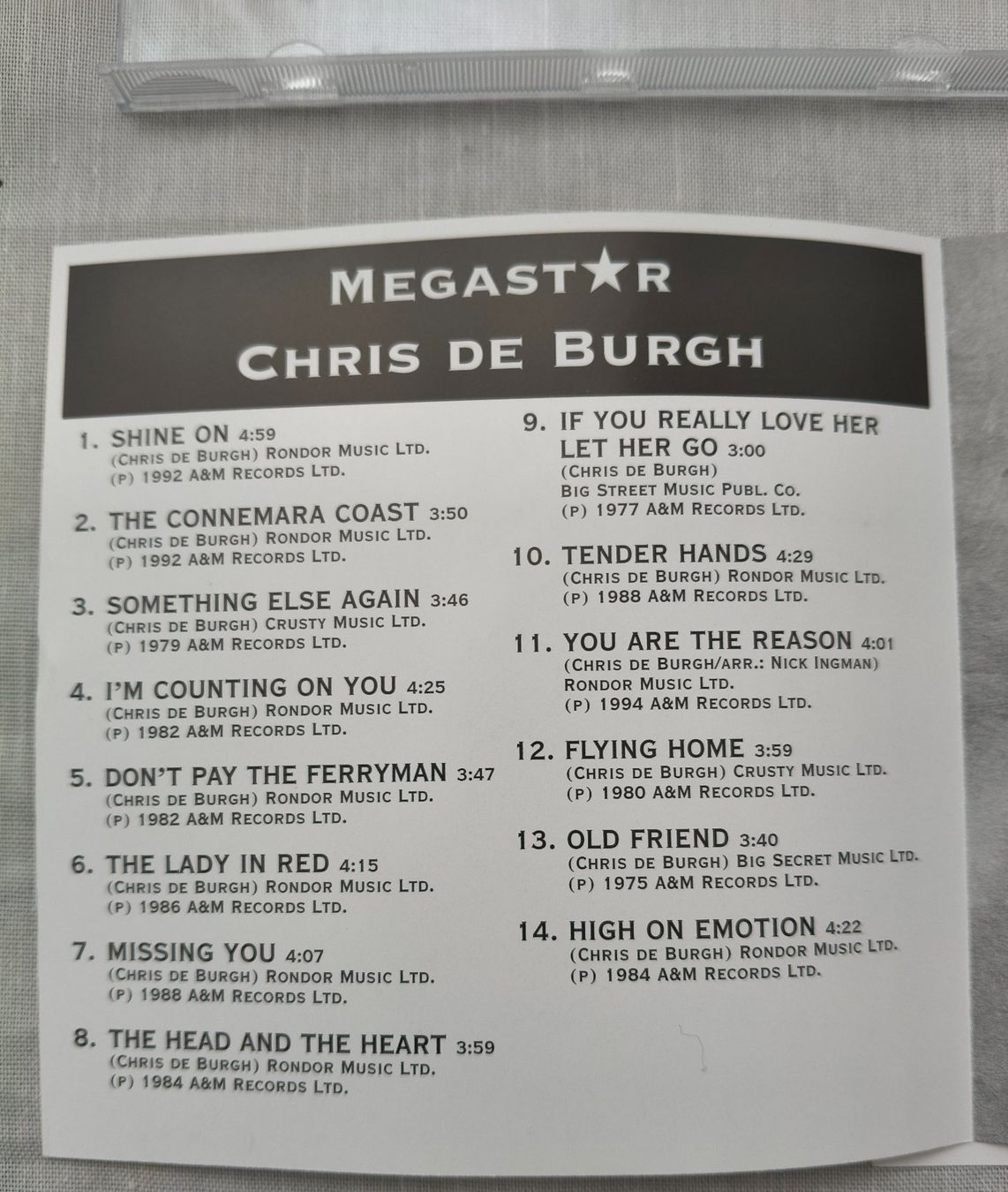 CDs: CD "Chris de Burgh - Die grössten Hits" – Neuf (Voir description) à Binningen par mar_2jlr 6