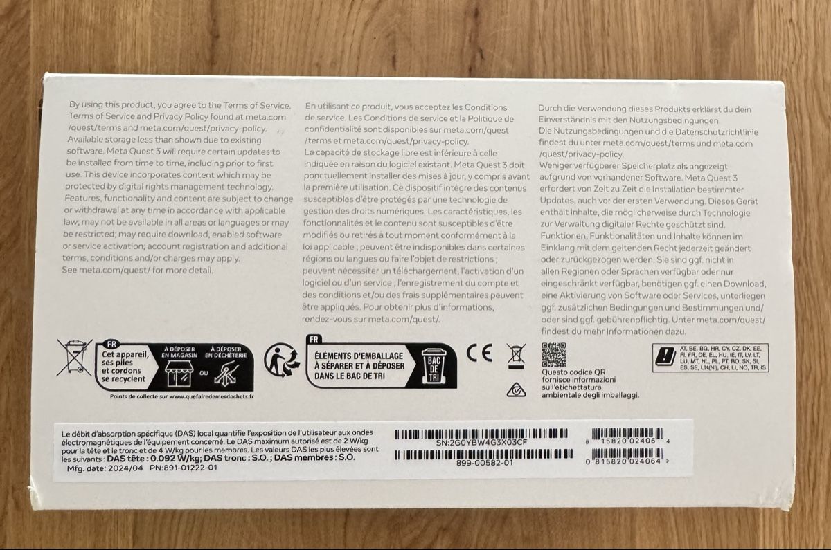 Meta Casco VR: Meta Quest 3 128 GB VR Headset mit OVP – Usato da Obernau venduto da den_vrp6 1