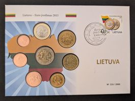 Münzbrief Litauen 1 Satz Euro 2015