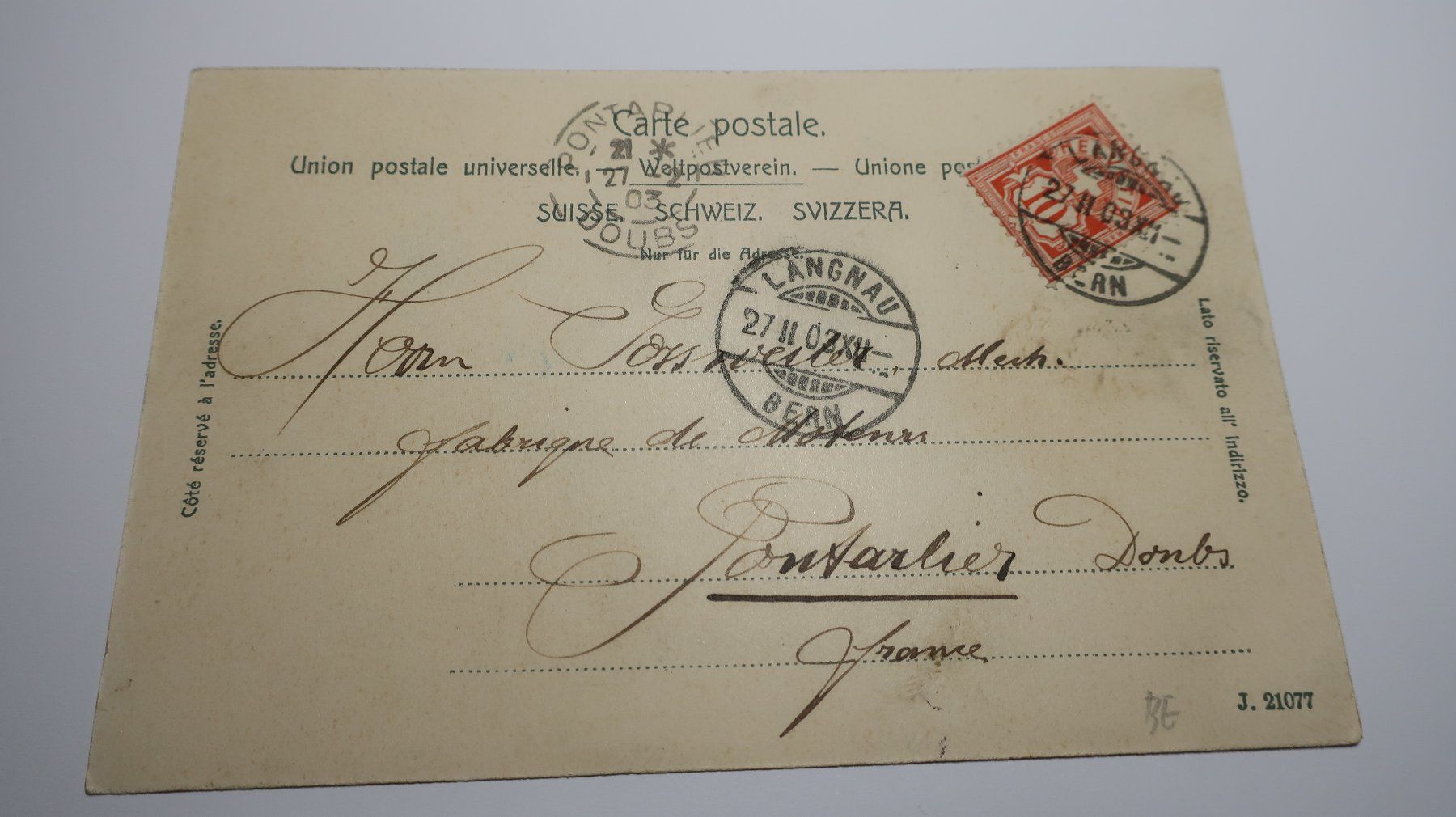 Cartoline postali: Langnau  Hotel Emmenthal 1903 – Usato da Cormoret venduto da Pascalll2001 4