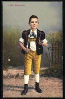 AK Bernerknabe in Tracht mit Pfeife