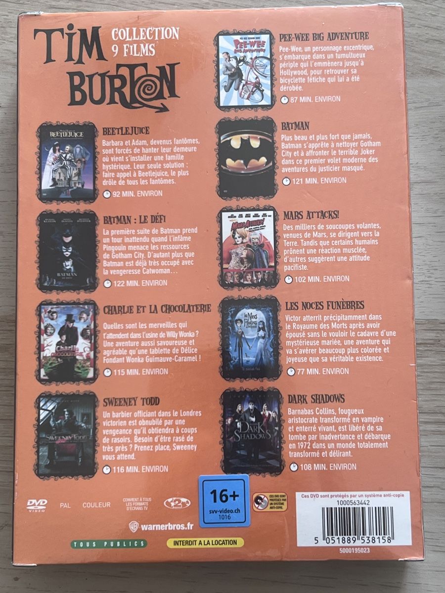 Tutti i DVDs: Tim Burton - Coffret 9 films – Nuovo e nell'imballaggio originale da Bulle venduto da Sammobil 1