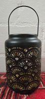 Windlicht Laterne schwarz gold Metall Vintage Look Deko