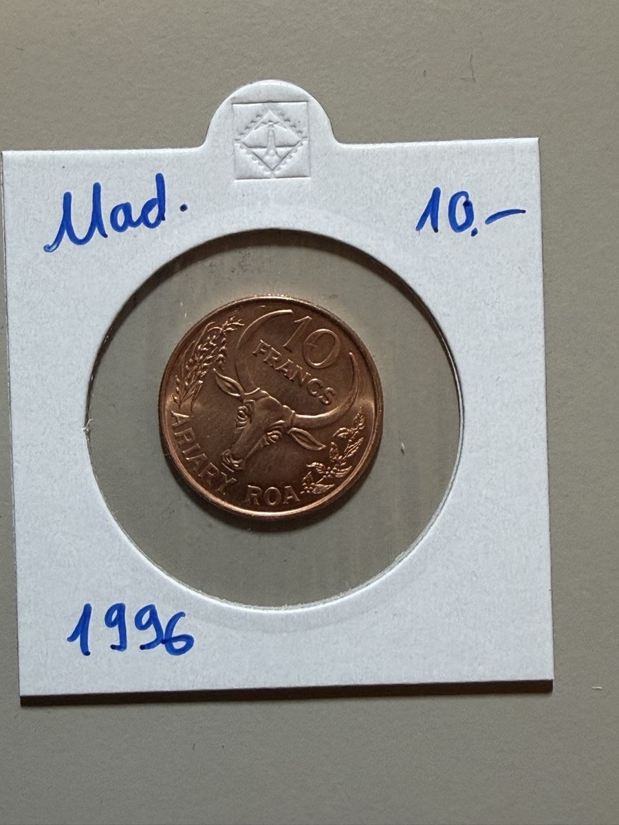 Tutti le monete: Madagascar - 10 francs - 1996 – Usato da Payerne venduto da Mike1682