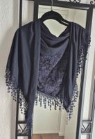 BLAUES DREIECKTUCH/FOULARD mit SPITZEN, passt zu NILE