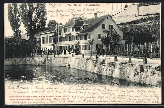 Cartoline postali: AK Herrliberg, Hotel Raben, 1904 – Usato da Berlin venduto da bartko-reher