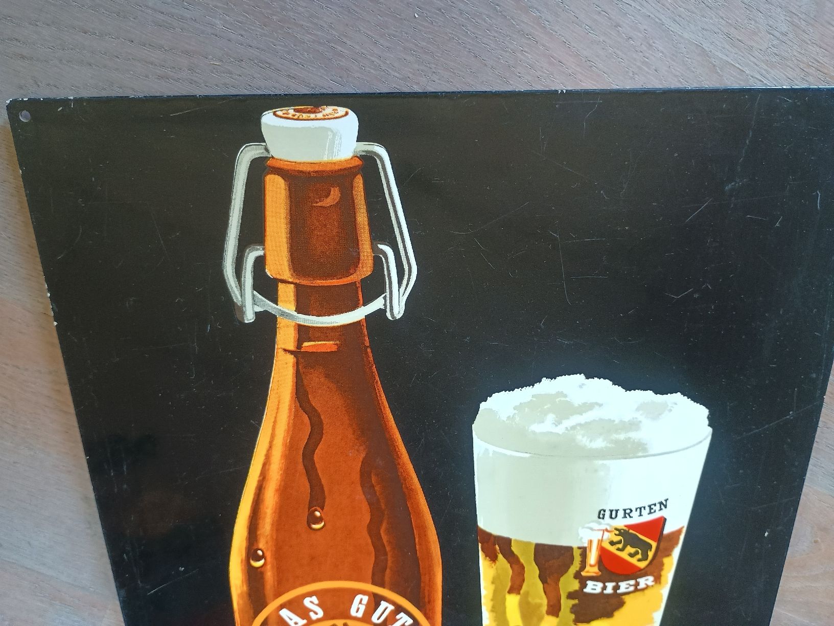 Gurten Bier Insegne: Vintage Gurten Bier Blechschild  – Usato da Kirchlindach venduto da Chantalone 6