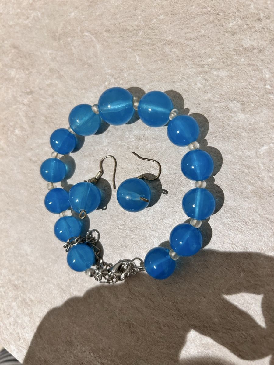 Bracciali & Braccialetti: Blauer Modeschmuck (Armband + Ohrringe) – Usato da Sursee venduto da ramona0406 1