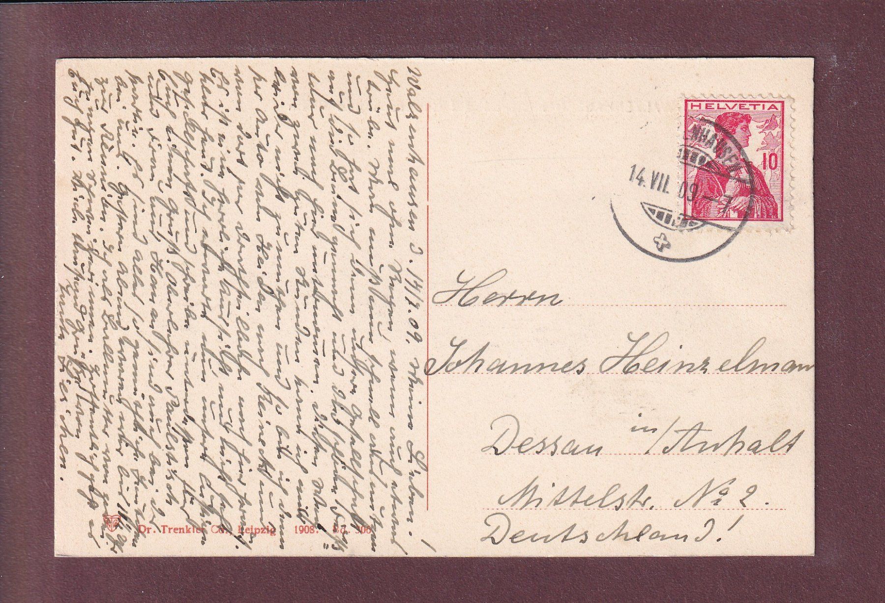 Cartes postales: WALZENHAUSEN - Bodensee - Mann - 1909 – D'occasion à Pully par nicecards 1