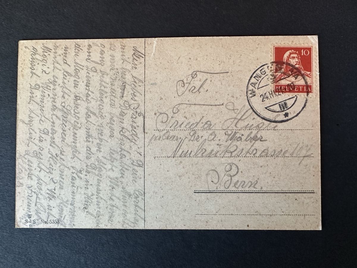Ansichtskarten: Schweiz- AK Es war ein Sonntag hell und klar 1921 – Gebraucht aus Schmitten / FR von Samsara169 1