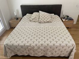 Boxspringbett 180x200 mit Bettkasten, anthrazit