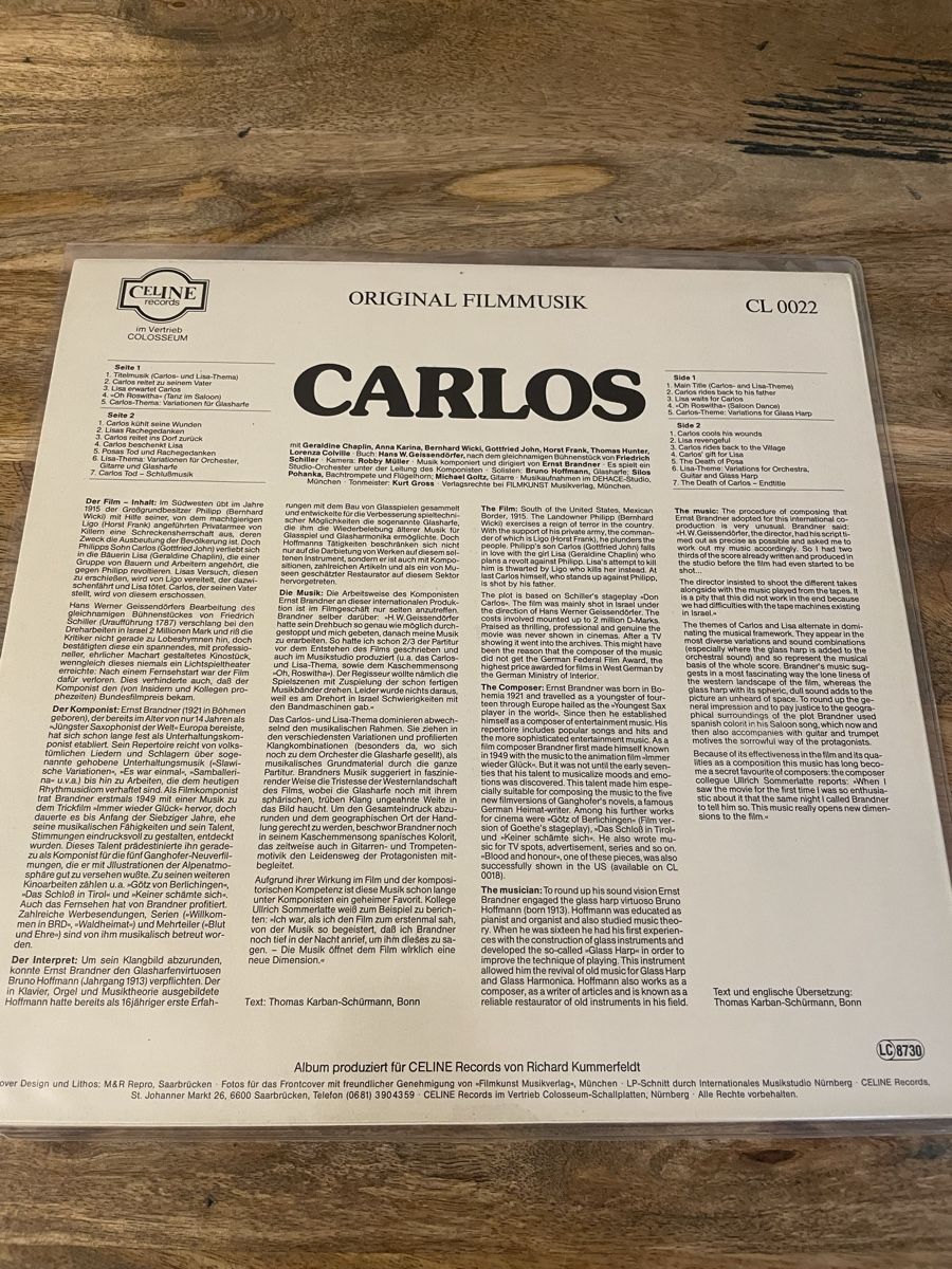Dischi in vinile: CARLOS - Ernst Brandner – Usato da Hombrechtikon venduto da baersandro 1