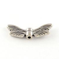 Flügel Perlen Antik Silber 7x20x3mm / 20Stück