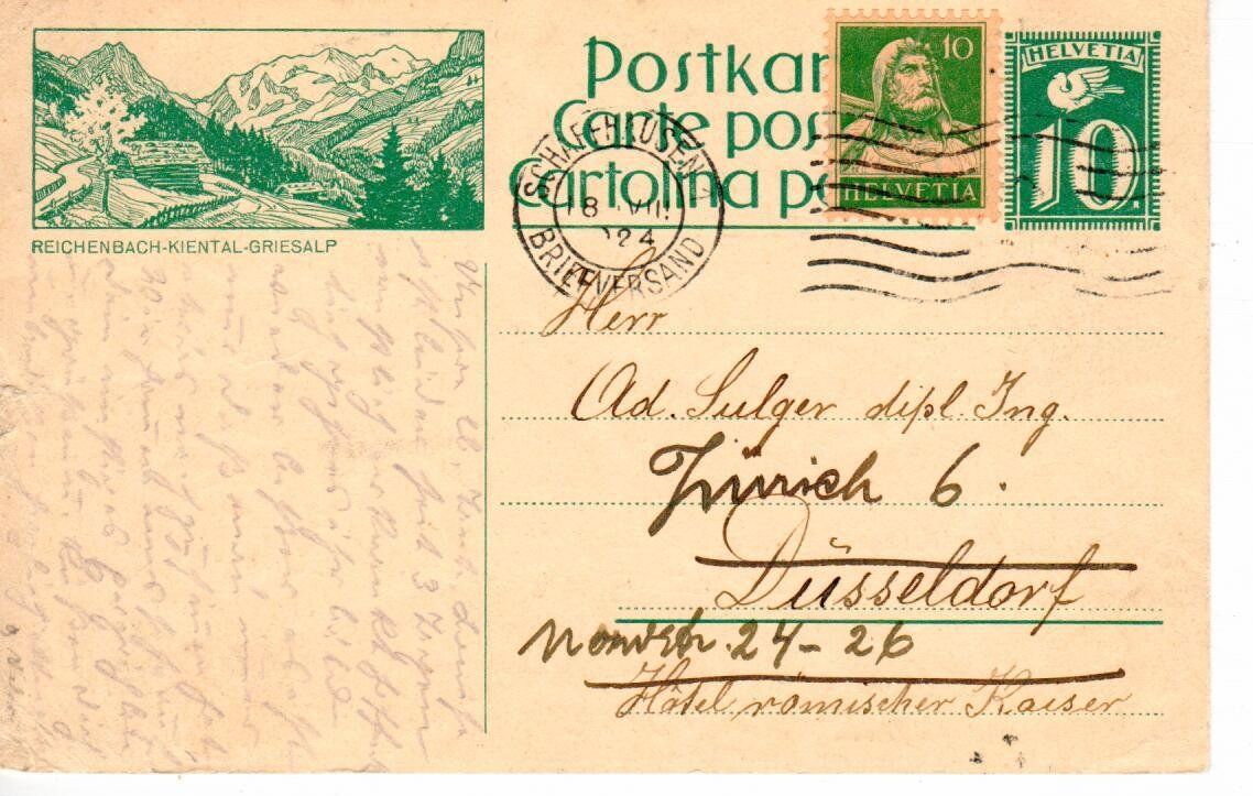 Tutti i francobolli: Bildpostkarte nach Deutschland – Usato da Wolhusen venduto da Curver9