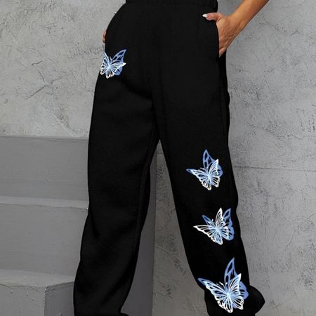 Women's Black and Blue Joggers-tracksuits