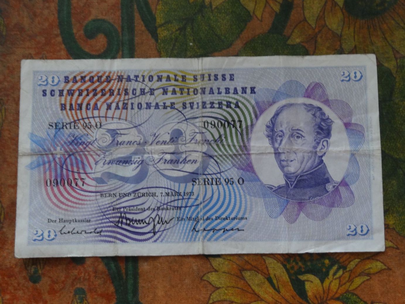 Banknoten: SUISSE  20  Francs  1973  (0077)  Billet – Gebraucht aus Romanel-sur-Lausanne von Swift13